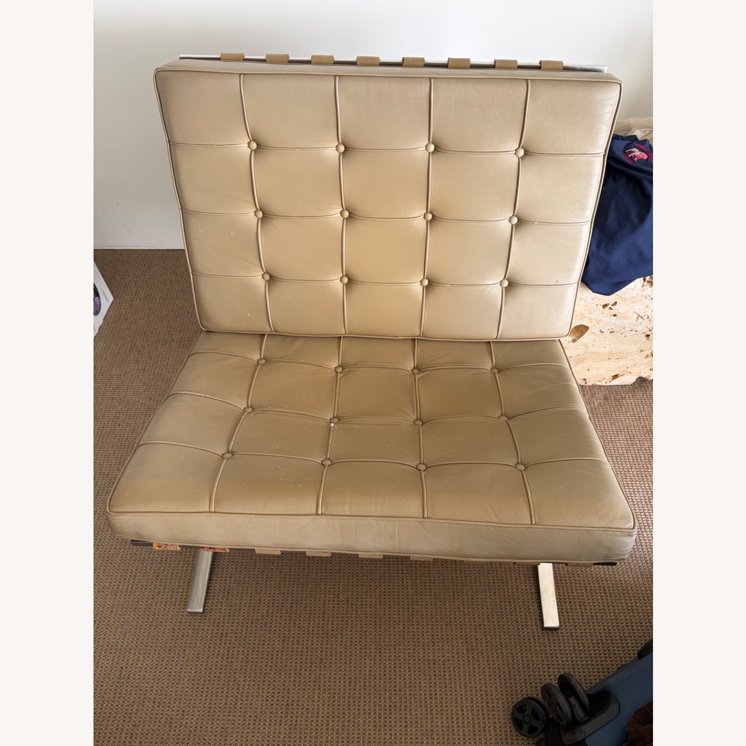 Knoll Light Brown Leather Accent Chairs - image-3