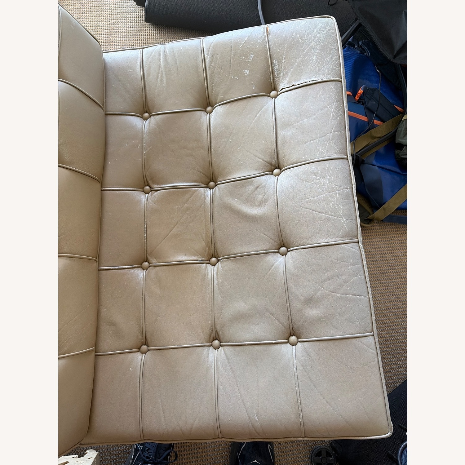Knoll Light Brown Leather Accent Chairs - image-9