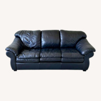 Black Leather 3+ Seater Sofa