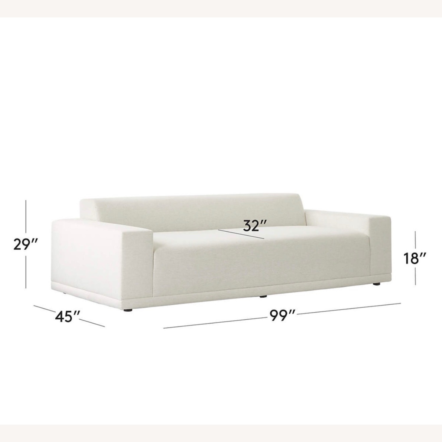 CB2 Faible White Fabric 3+ Seater Sofa - image-3