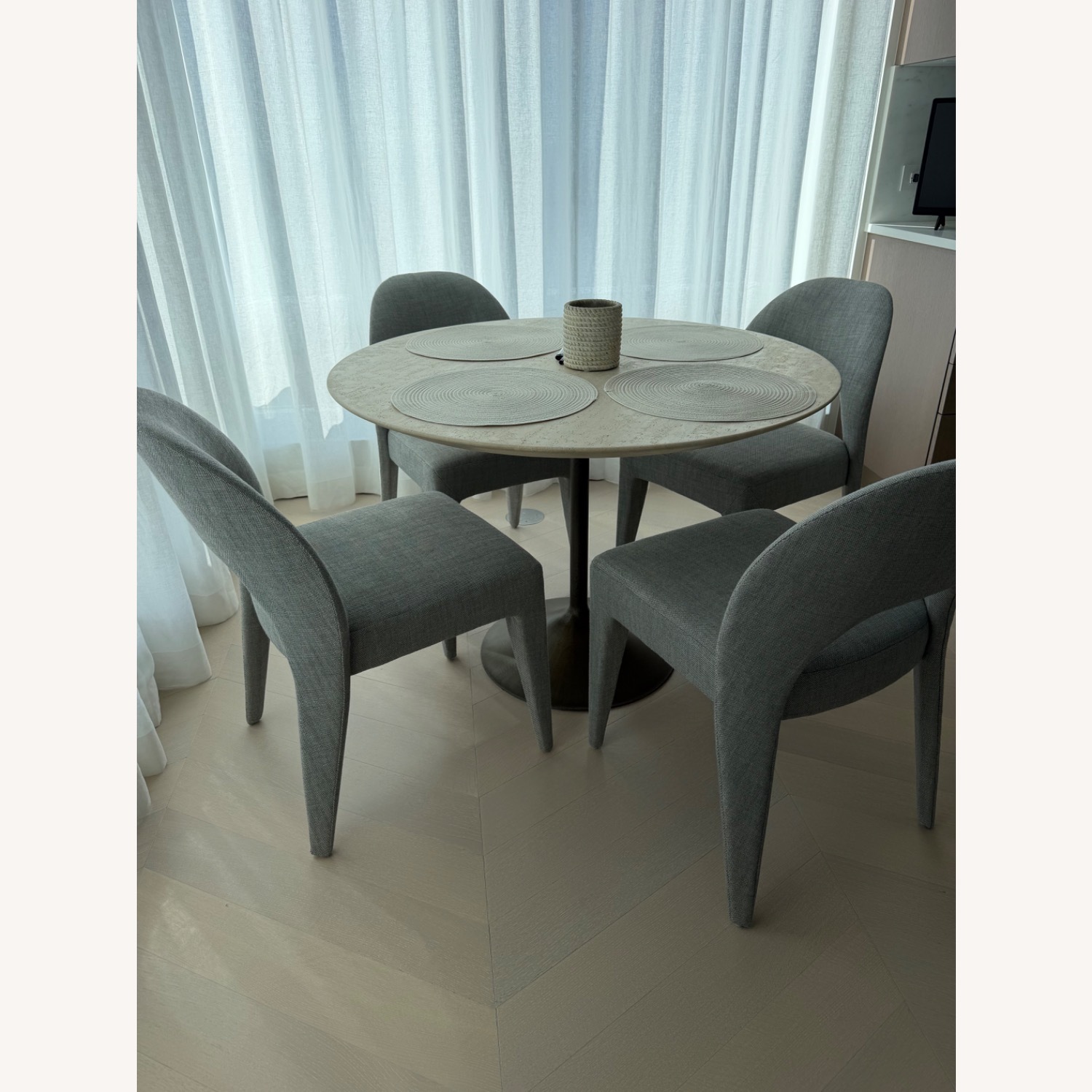 Restoration Hardware Aero Stone Dining Table - image-4