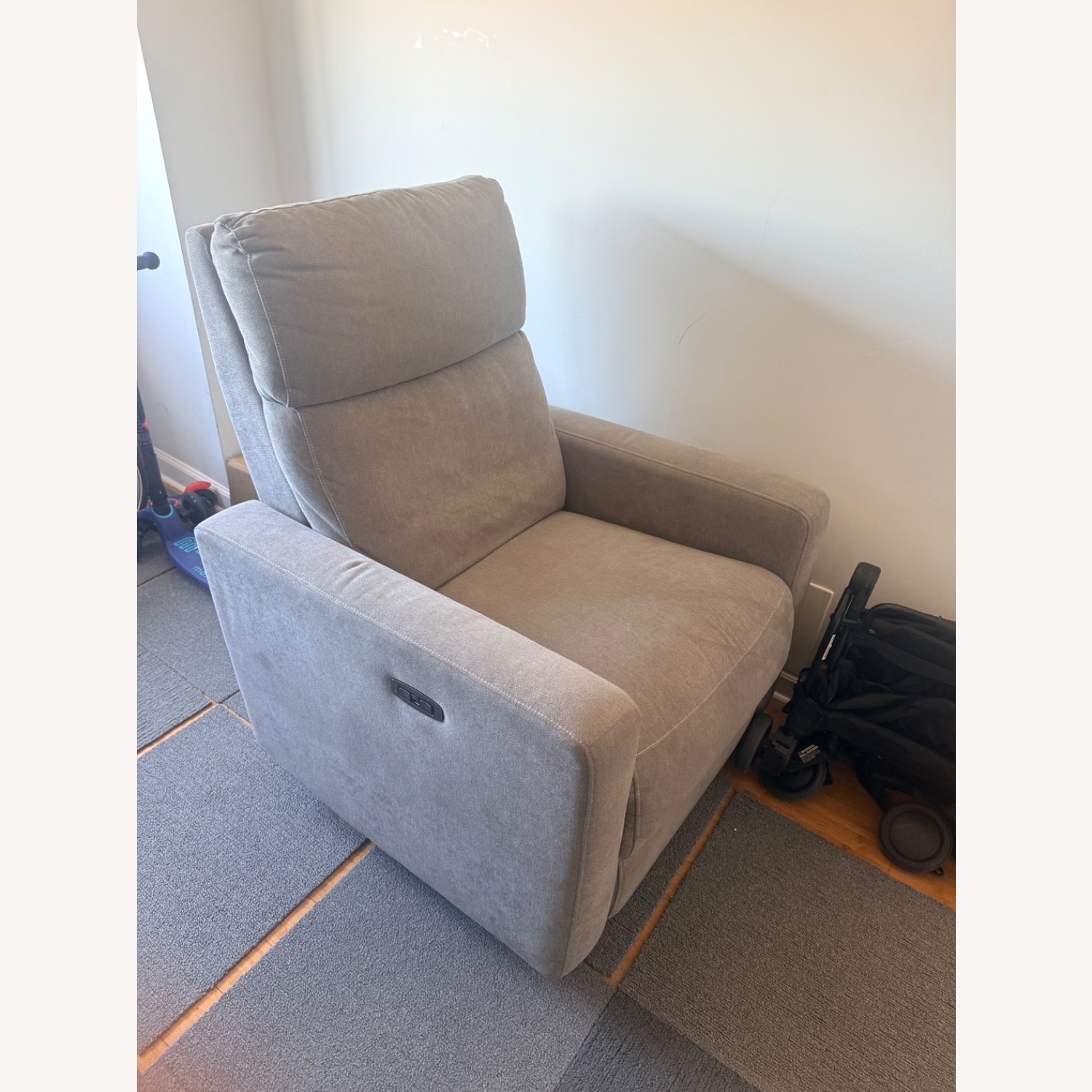 Gray Power Glider / Nursing Chair - image-1