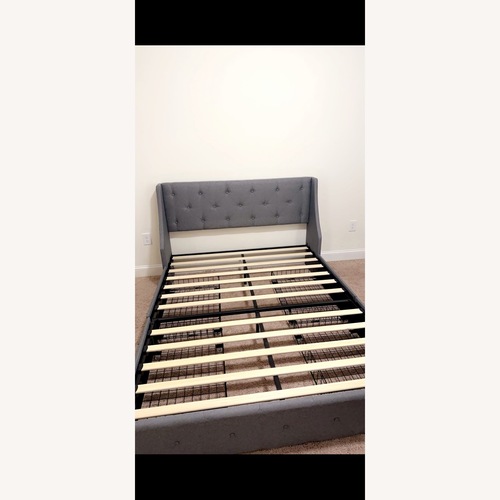 Used Gray Queen Bed Frame for sale on AptDeco