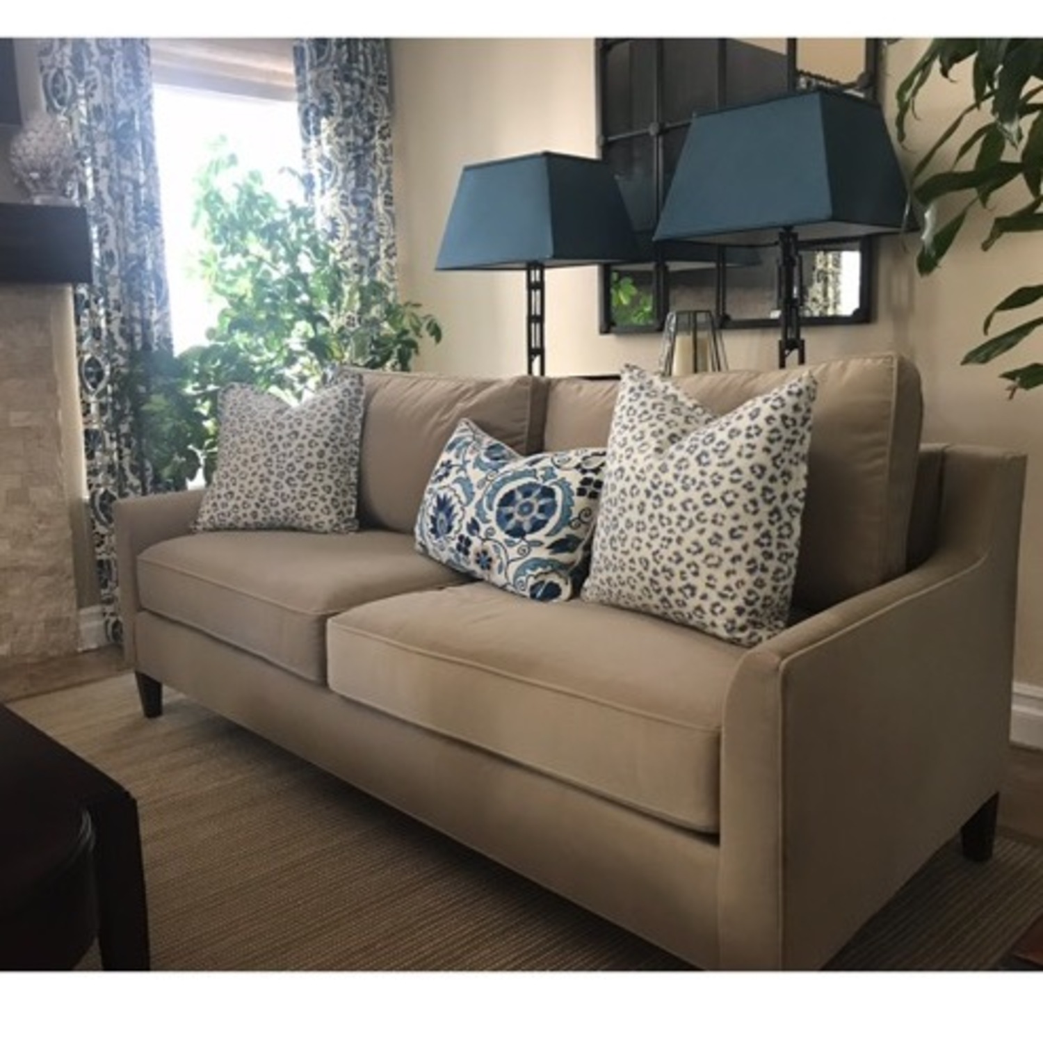Pottery Barn Beverly Velvet 3+ Seater Sofa - image-2
