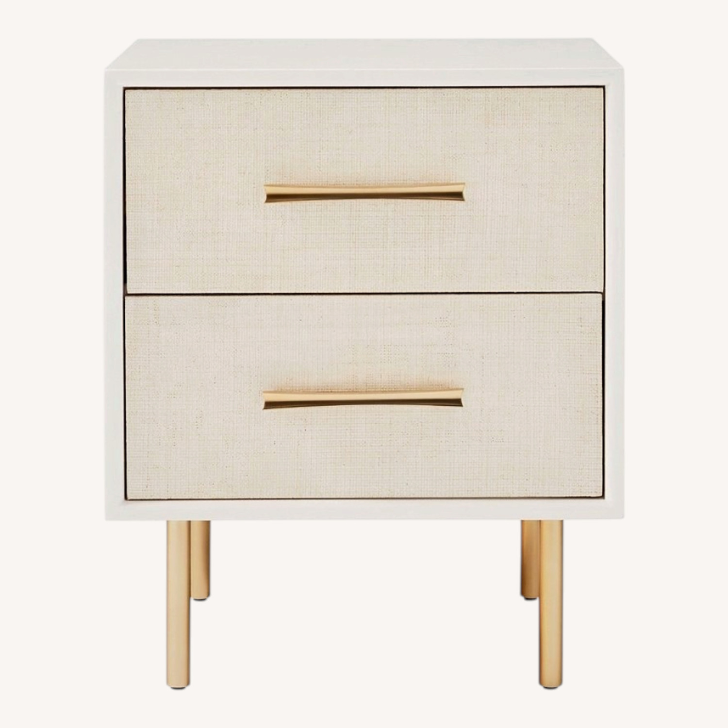 West Elm Margot Raffia White Wood Nightstand - image-0