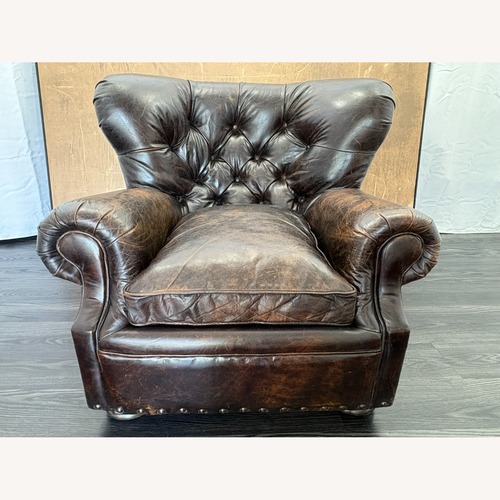 Used Restoration Hardware Churchill Leather Chair with Nailheads for sale on AptDeco