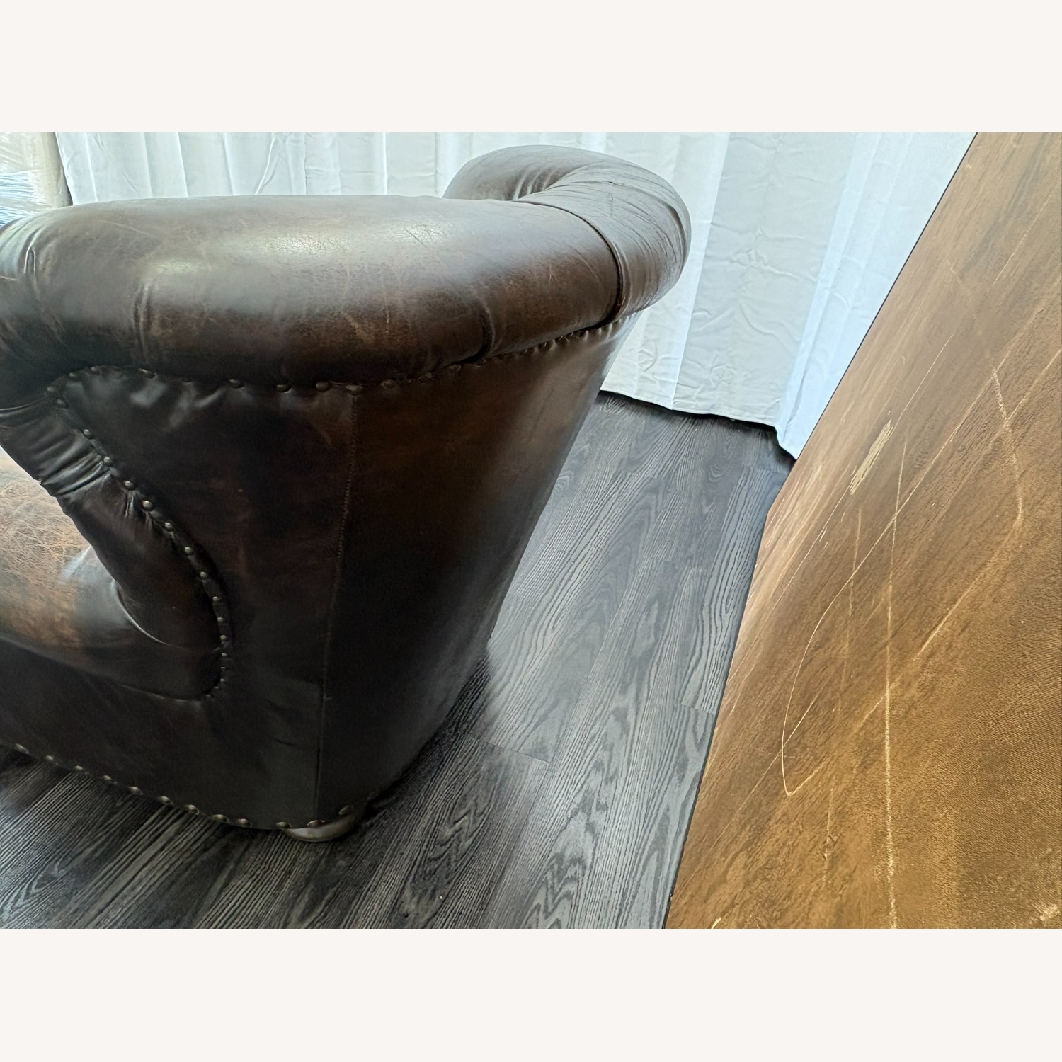 Restoration Hardware Churchill Leather Chair with Nailheads - image-11