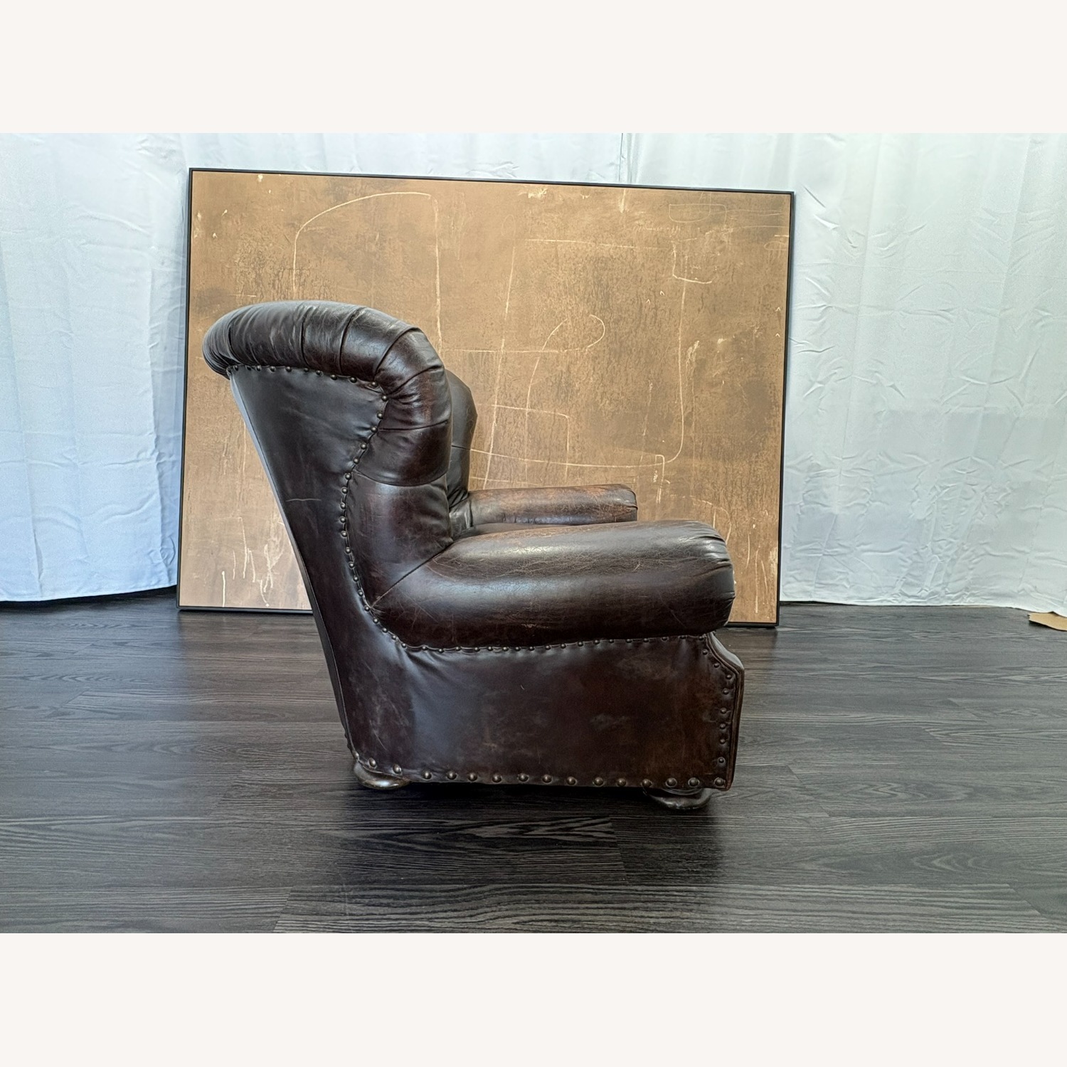 Restoration Hardware Churchill Leather Chair with Nailheads - image-14