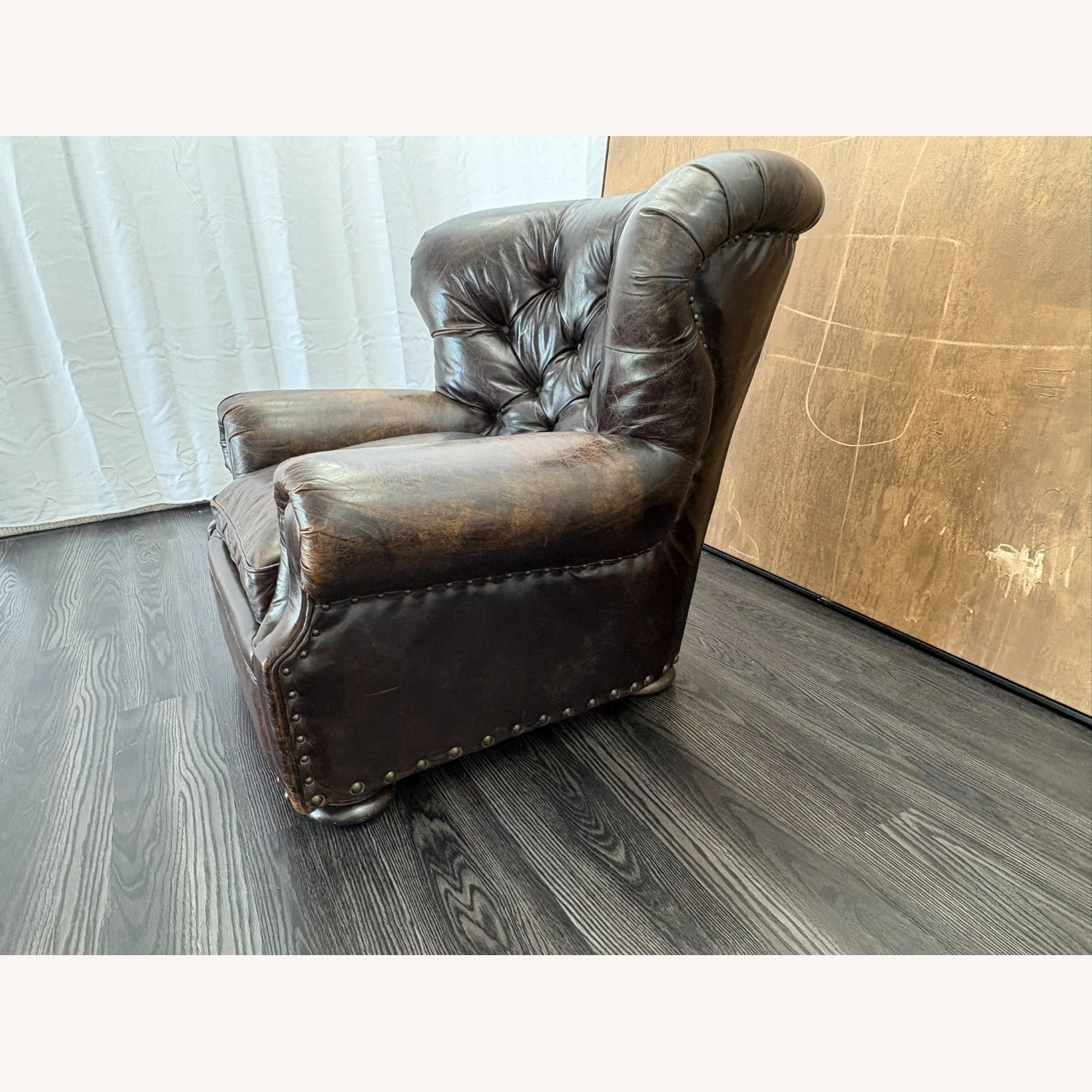 Restoration Hardware Churchill Leather Chair with Nailheads - image-2