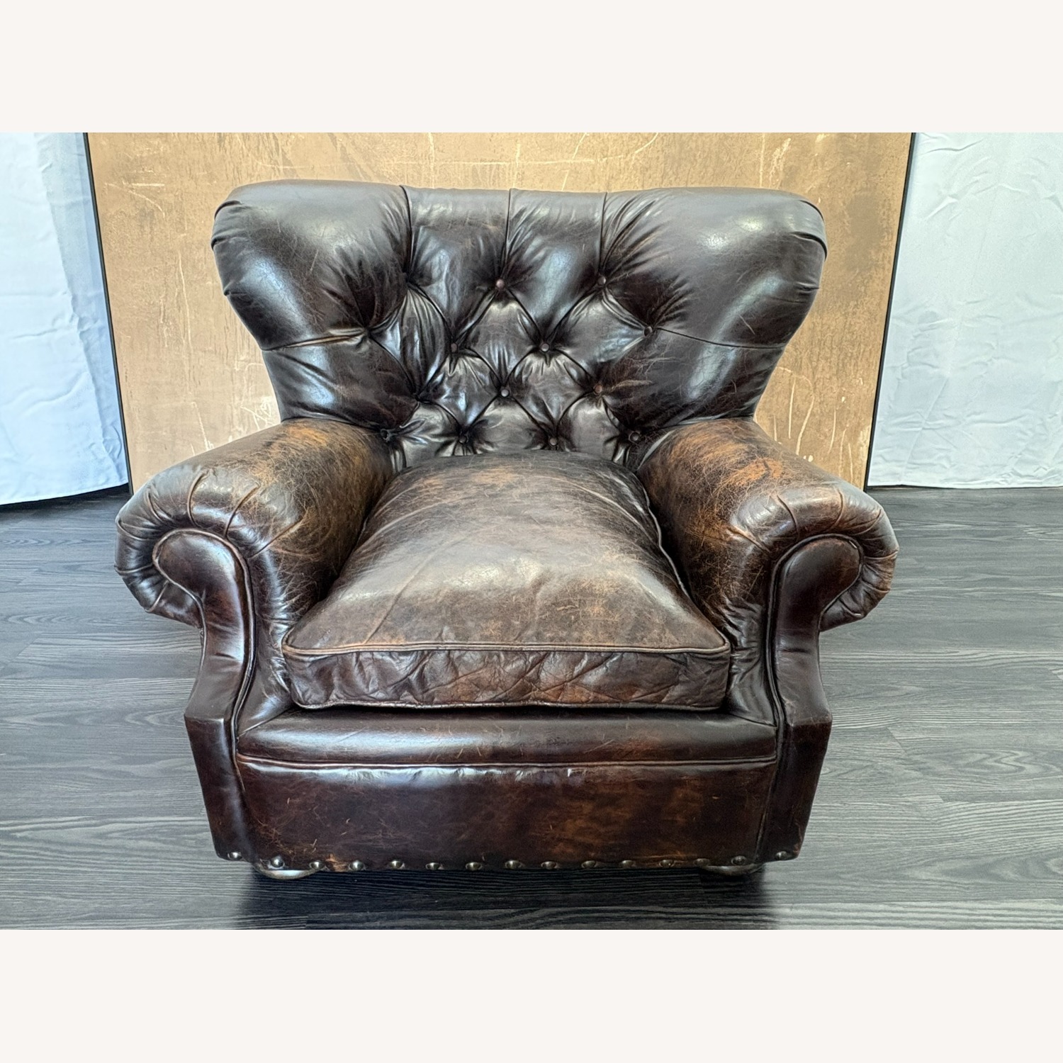 Restoration Hardware Churchill Leather Chair with Nailheads - image-15