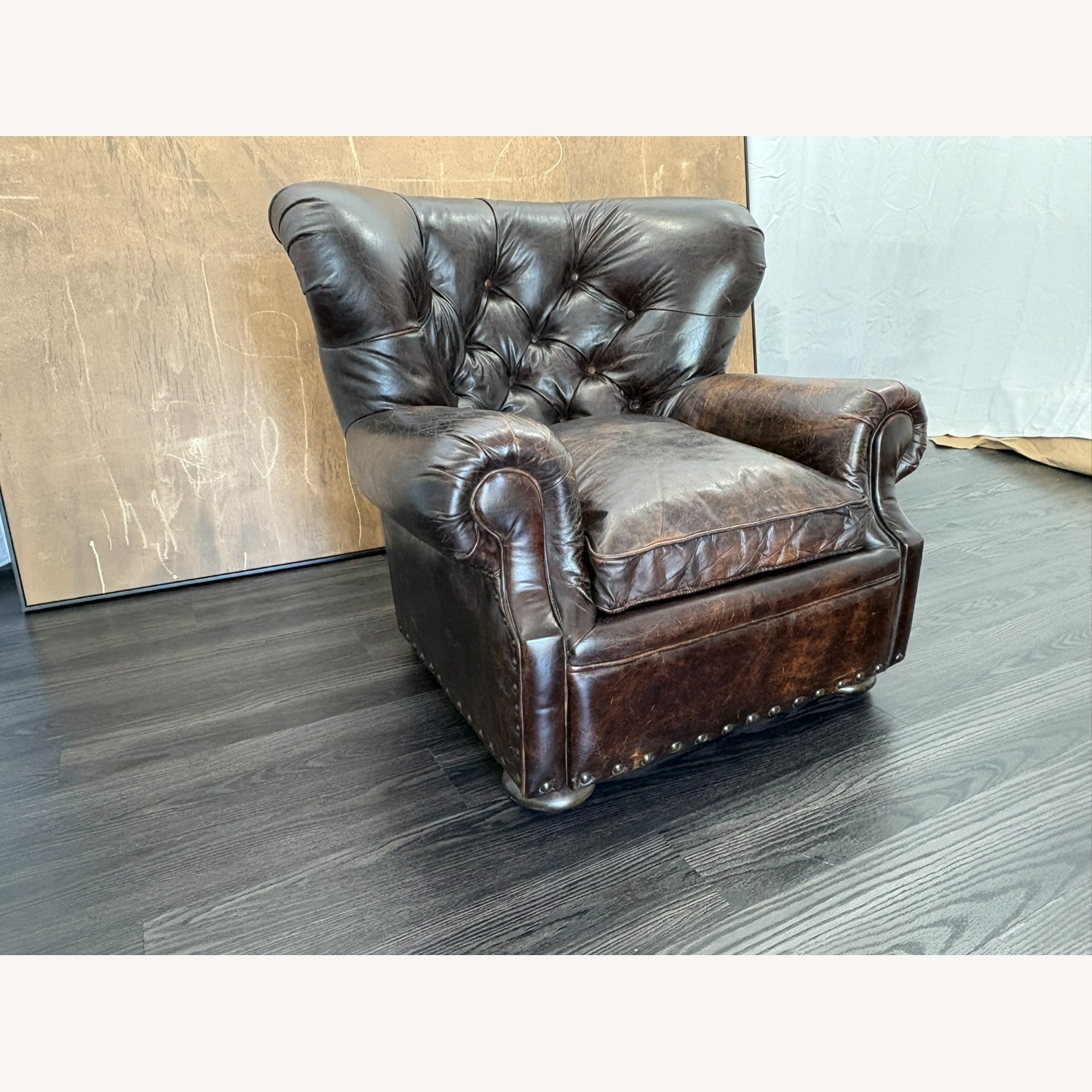 Restoration Hardware Churchill Leather Chair with Nailheads - image-24