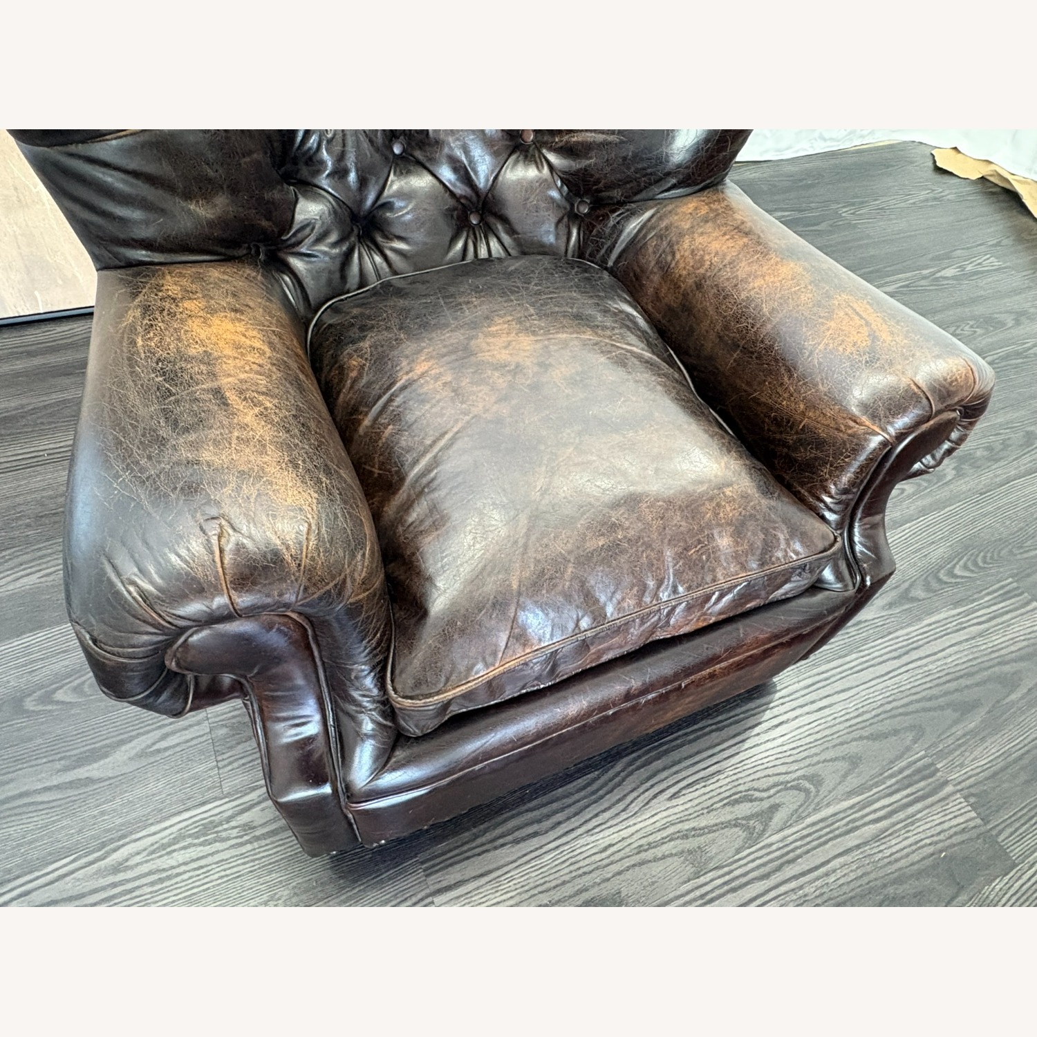 Restoration Hardware Churchill Leather Chair with Nailheads - image-8