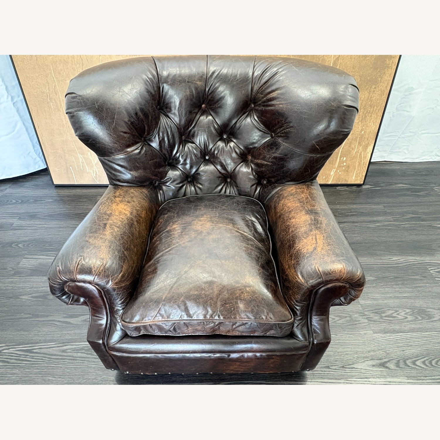 Restoration Hardware Churchill Leather Chair with Nailheads - image-17