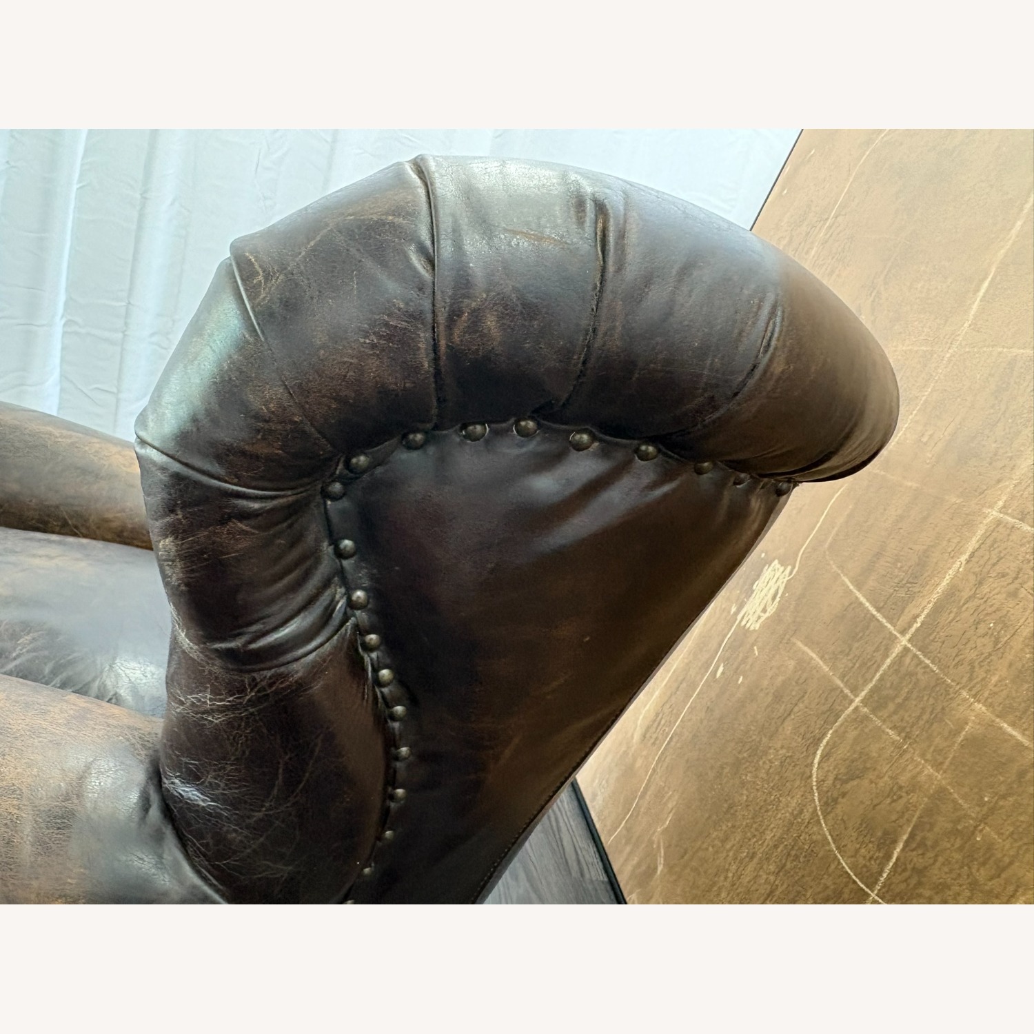 Restoration Hardware Churchill Leather Chair with Nailheads - image-28