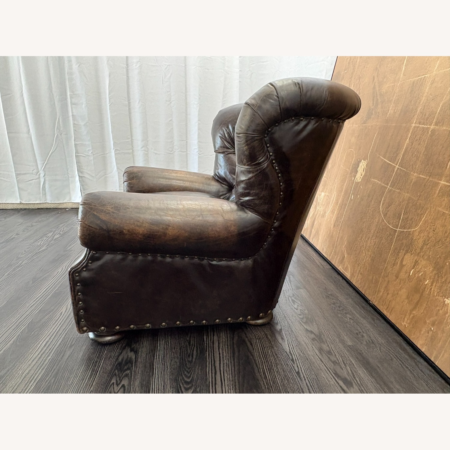 Restoration Hardware Churchill Leather Chair with Nailheads - image-26