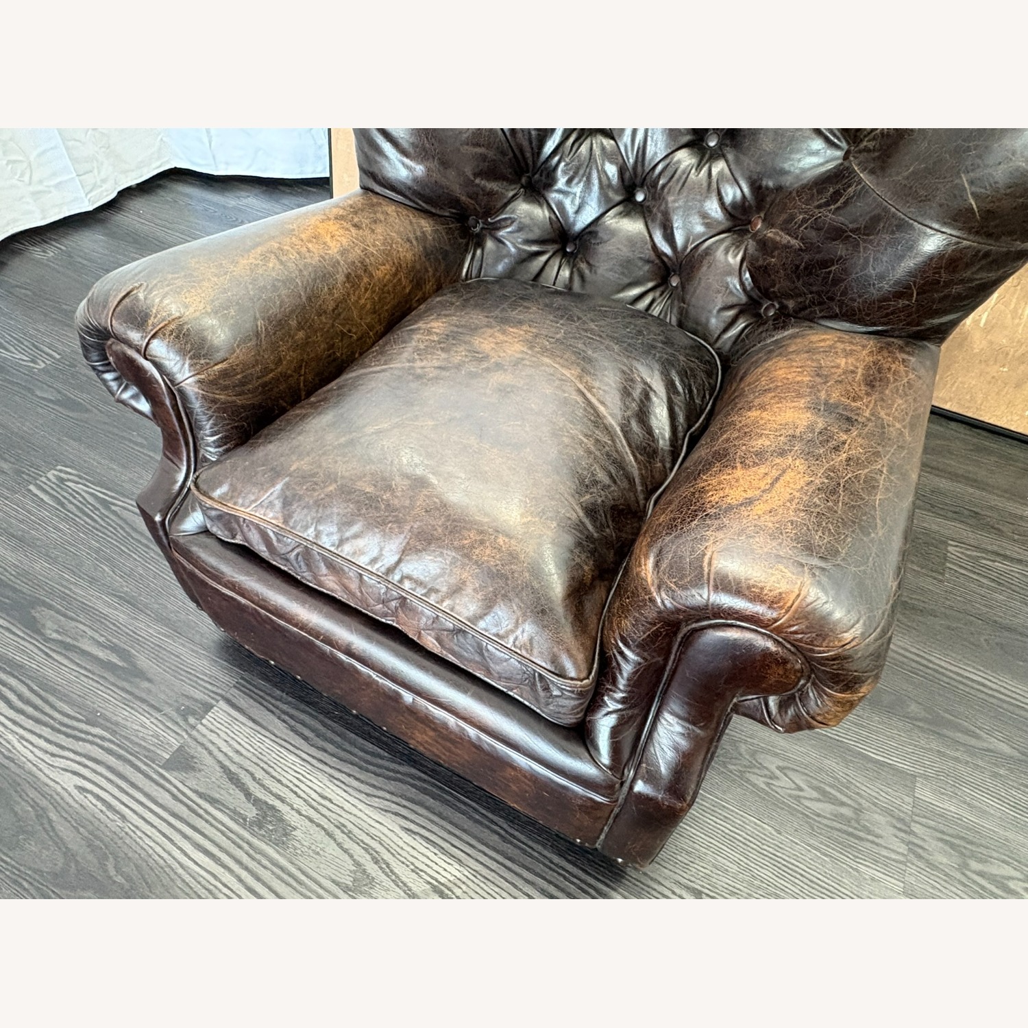 Restoration Hardware Churchill Leather Chair with Nailheads - image-19