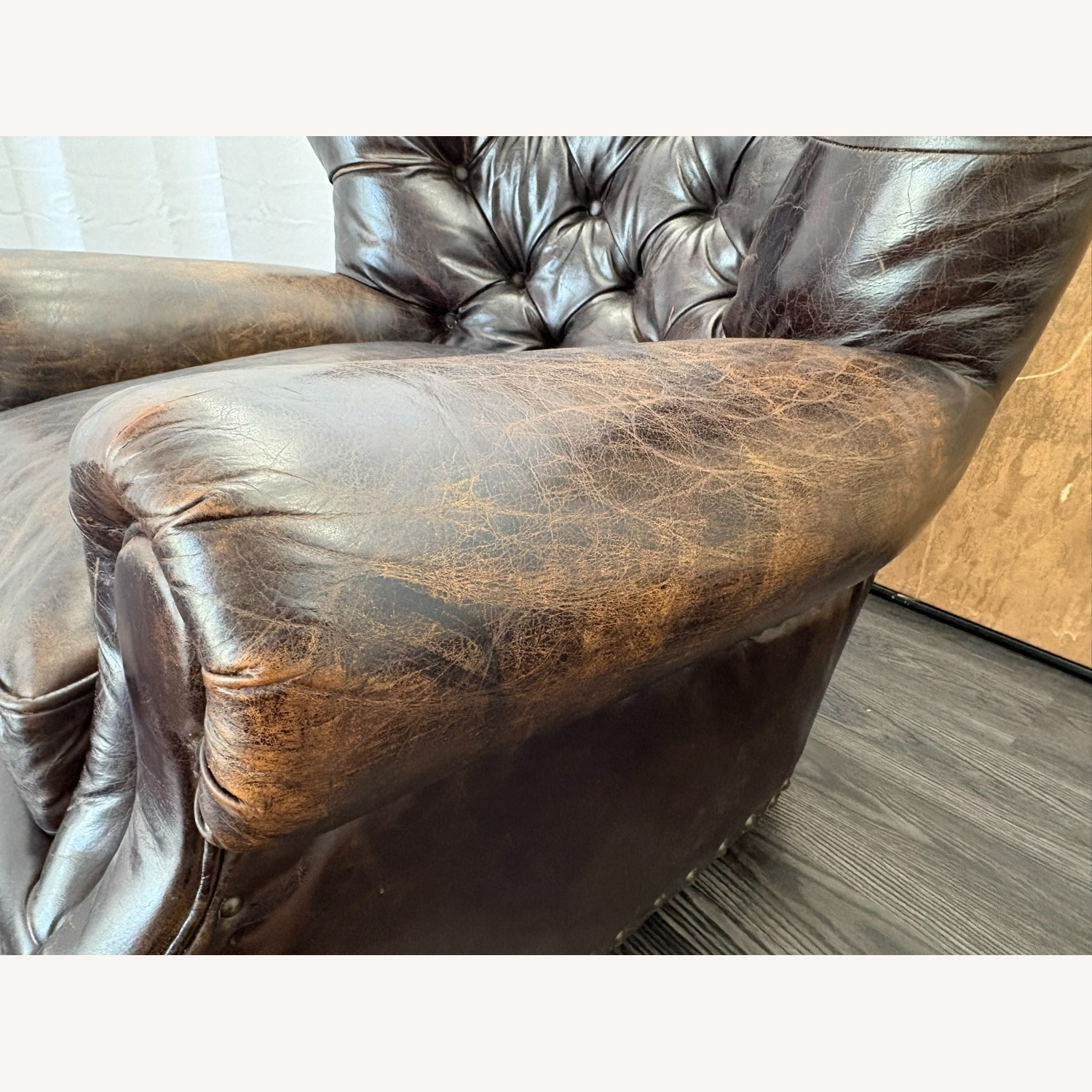 Restoration Hardware Churchill Leather Chair with Nailheads - image-7