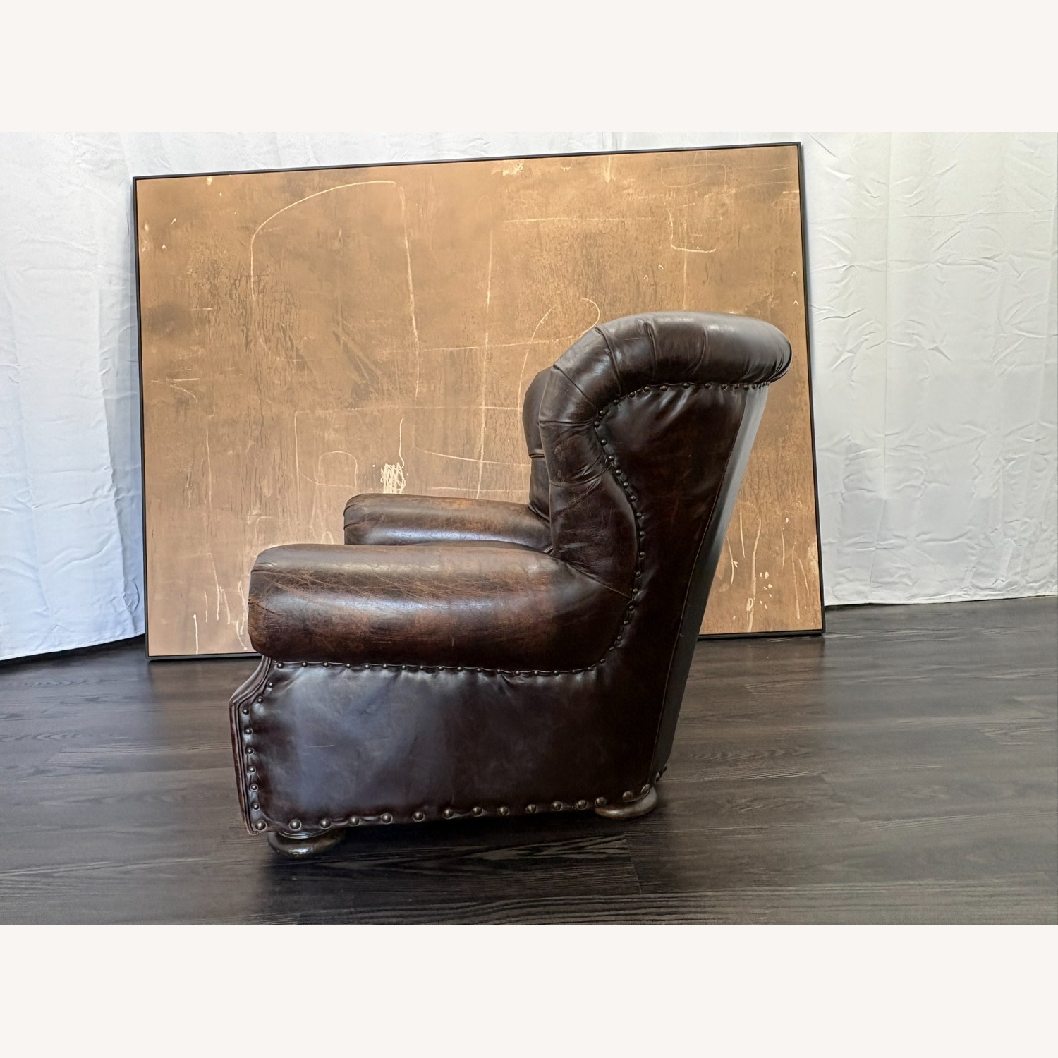 Restoration Hardware Churchill Leather Chair with Nailheads - image-12