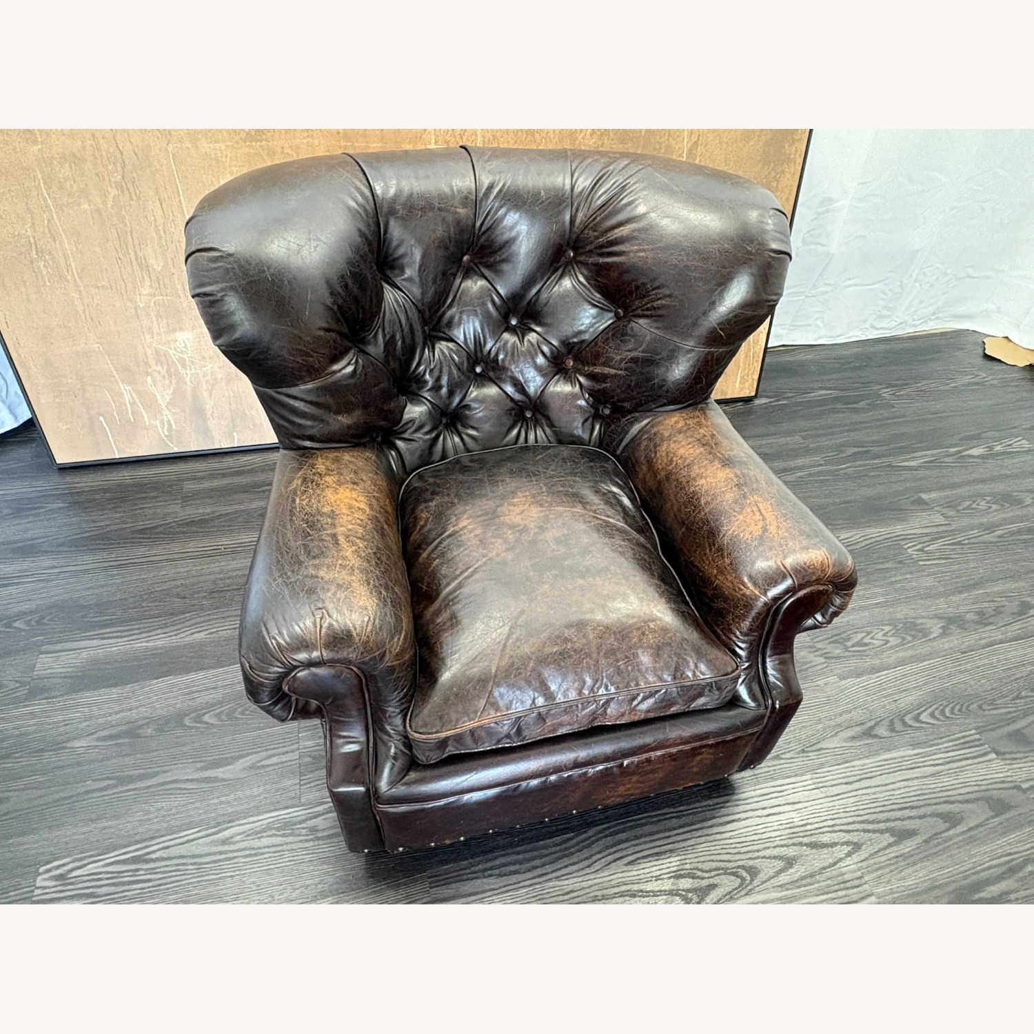 Restoration Hardware Churchill Leather Chair with Nailheads - image-21
