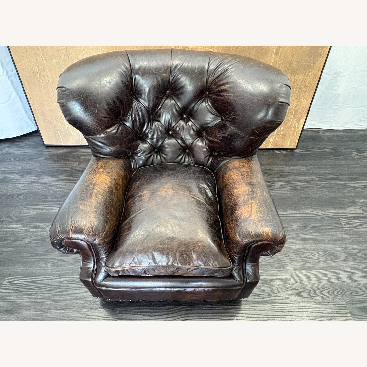 Restoration Hardware Churchill Leather Chair with Nailheads - image-16