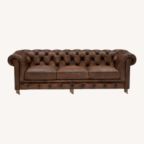 Used Joybird Liam Dark Brown Leather 3+ Seater Sofa for sale on AptDeco