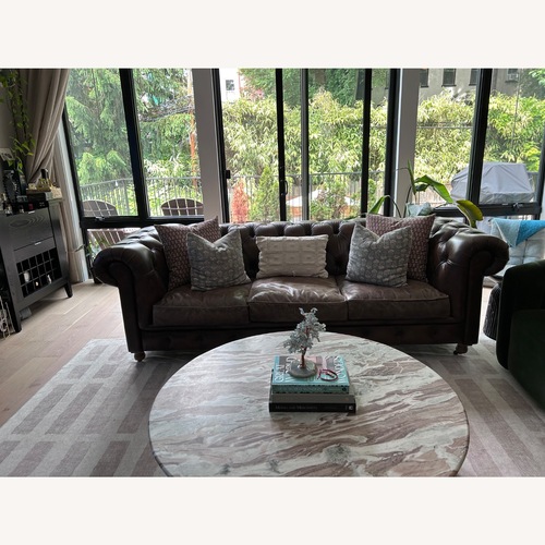 Used Joybird Liam Dark Brown Leather 3+ Seater Sofa for sale on AptDeco