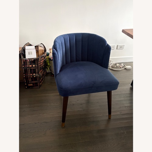 Used Wayfair Everly Quinn Royal Blue Velvet Side Chairs  for sale on AptDeco