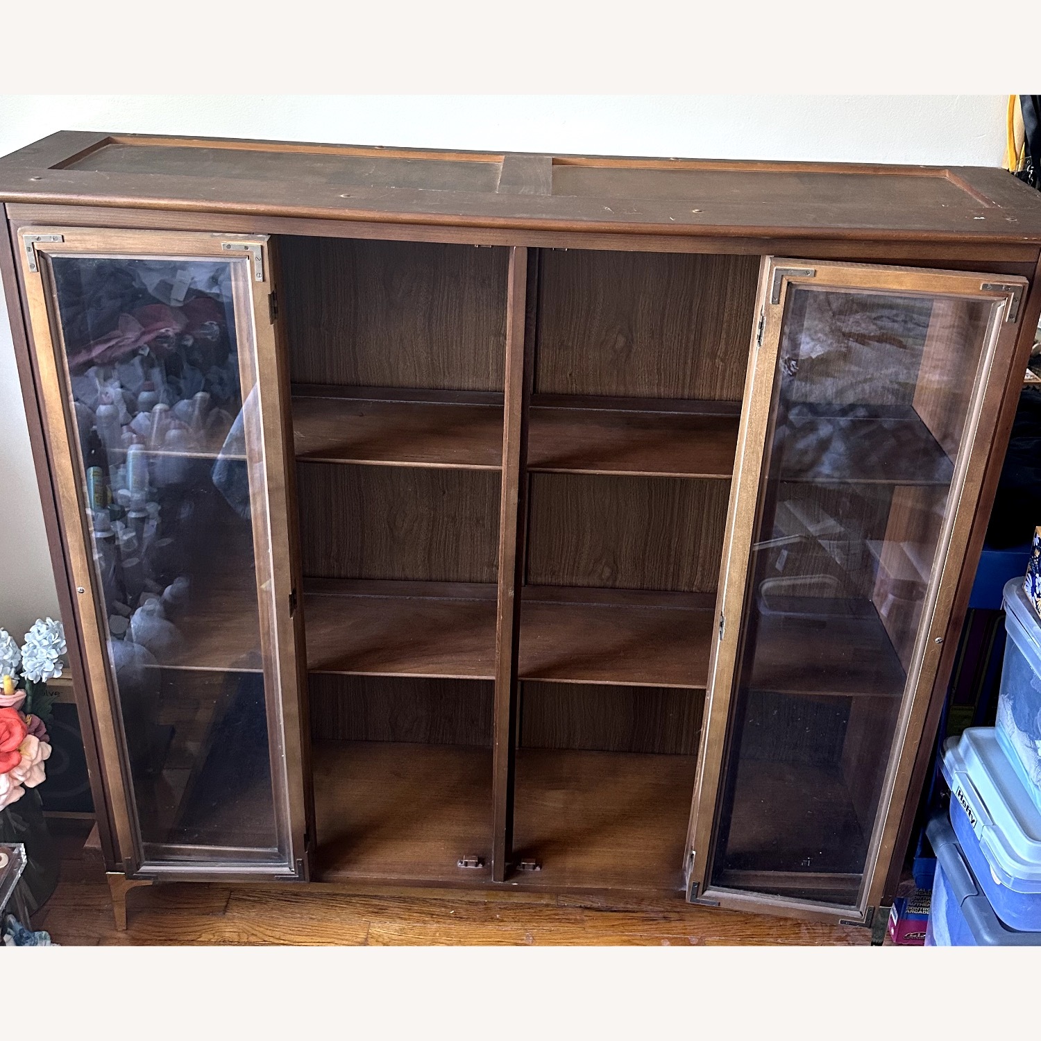 Vintage/Antique Dark Brown Wood Bookcase - image-4