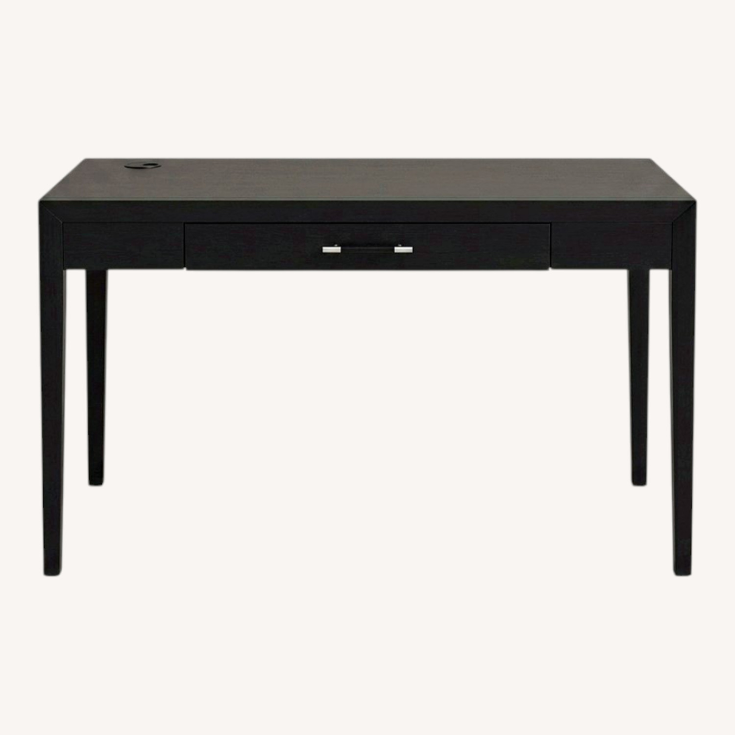 Black Wood Desk with Keyboard Tray and Drawers - image-0