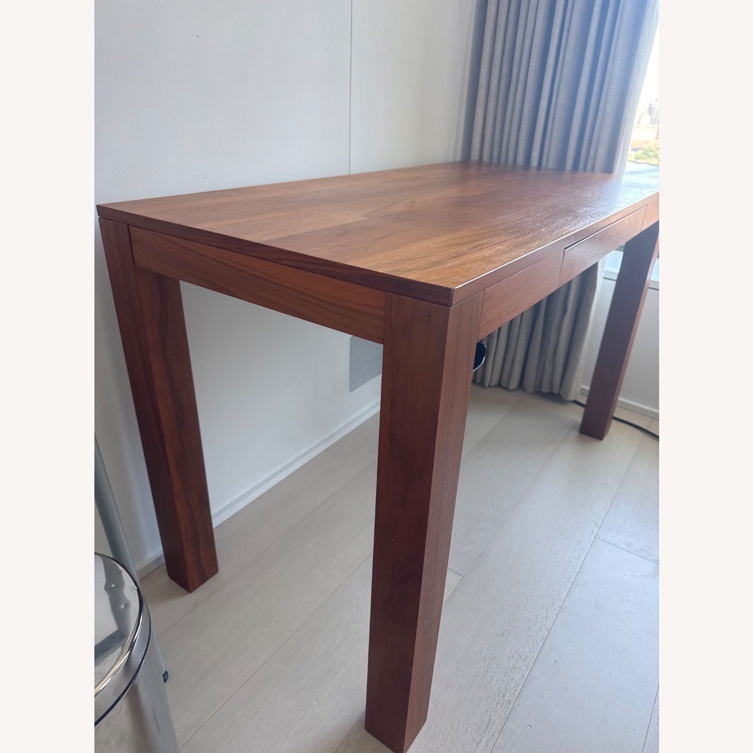 West Elm Parsons Dark Brown Wood Desk - image-3