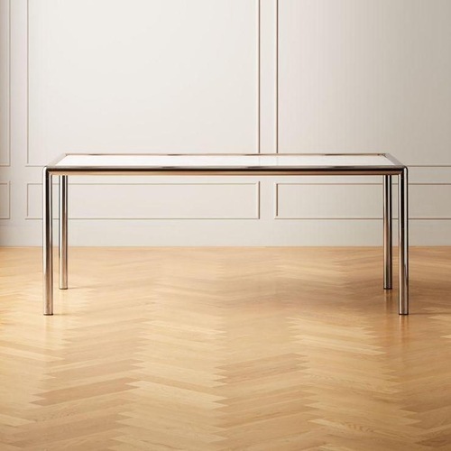 Used CB2 Cy Marble Dining Table for sale on AptDeco
