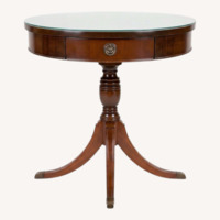 Vintage/Antique Dark Brown Wood Side Table