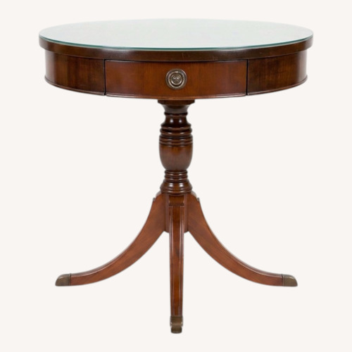 Used Vintage/Antique Dark Brown Wood Side Table for sale on AptDeco