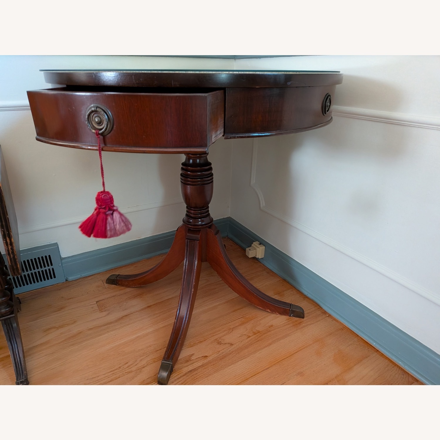 Vintage/Antique Dark Brown Wood Side Table - image-2