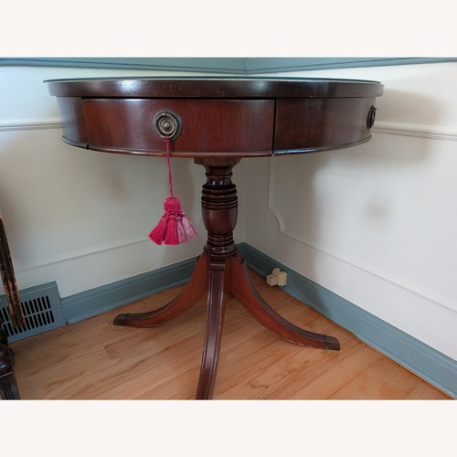 Used Vintage/Antique Dark Brown Wood Side Table for sale on AptDeco