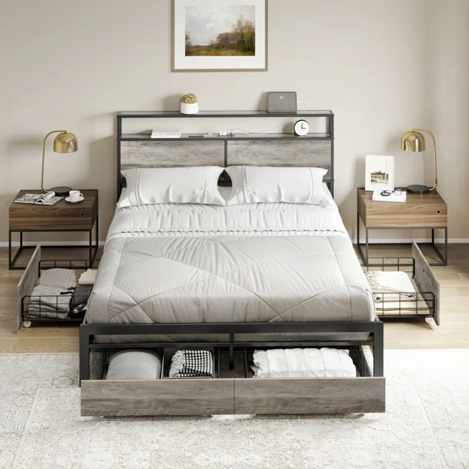 Wayfair Queen Bed Frame with Drawers - image-5
