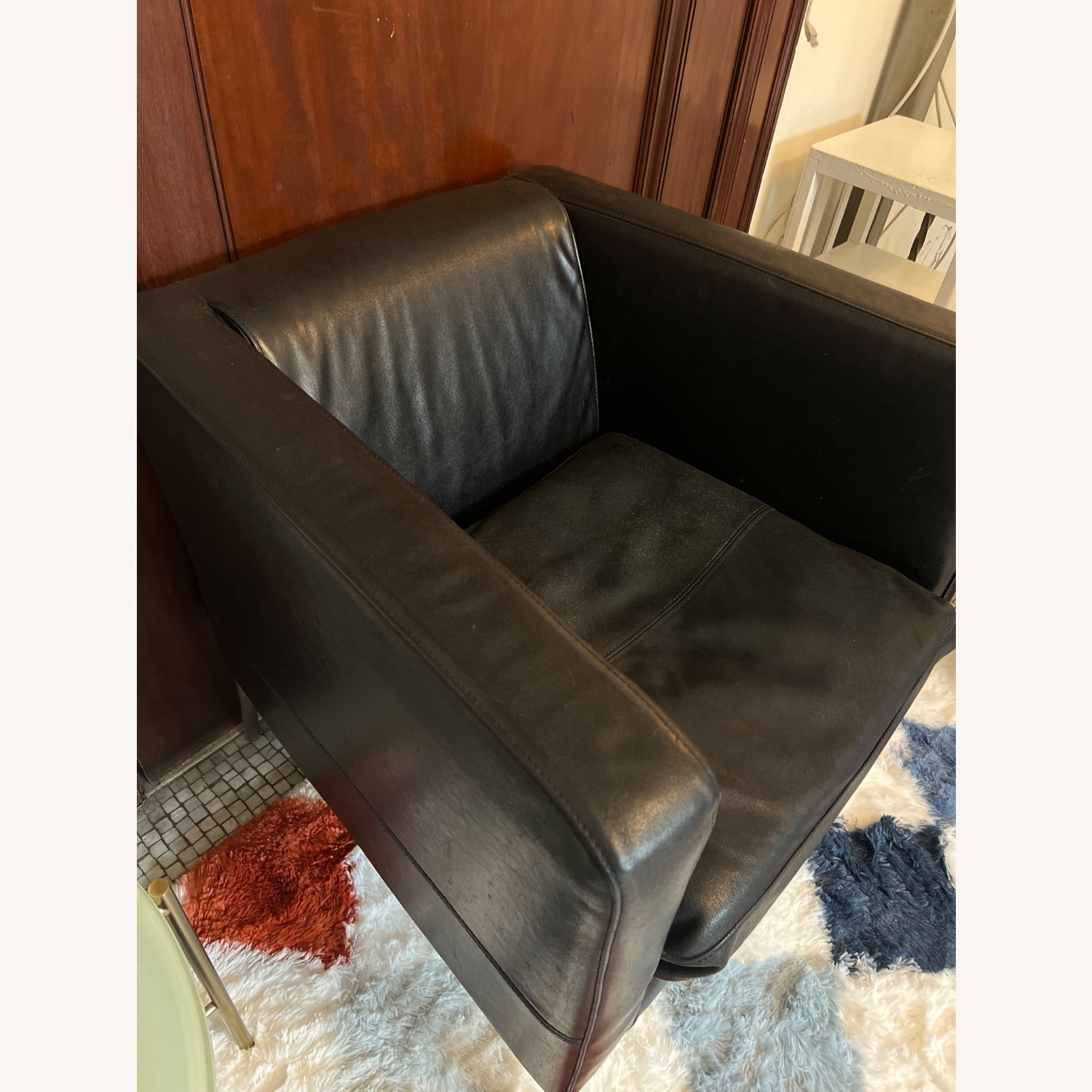 IKEA Klappsta Vintage Black Leather Armchair - image-2