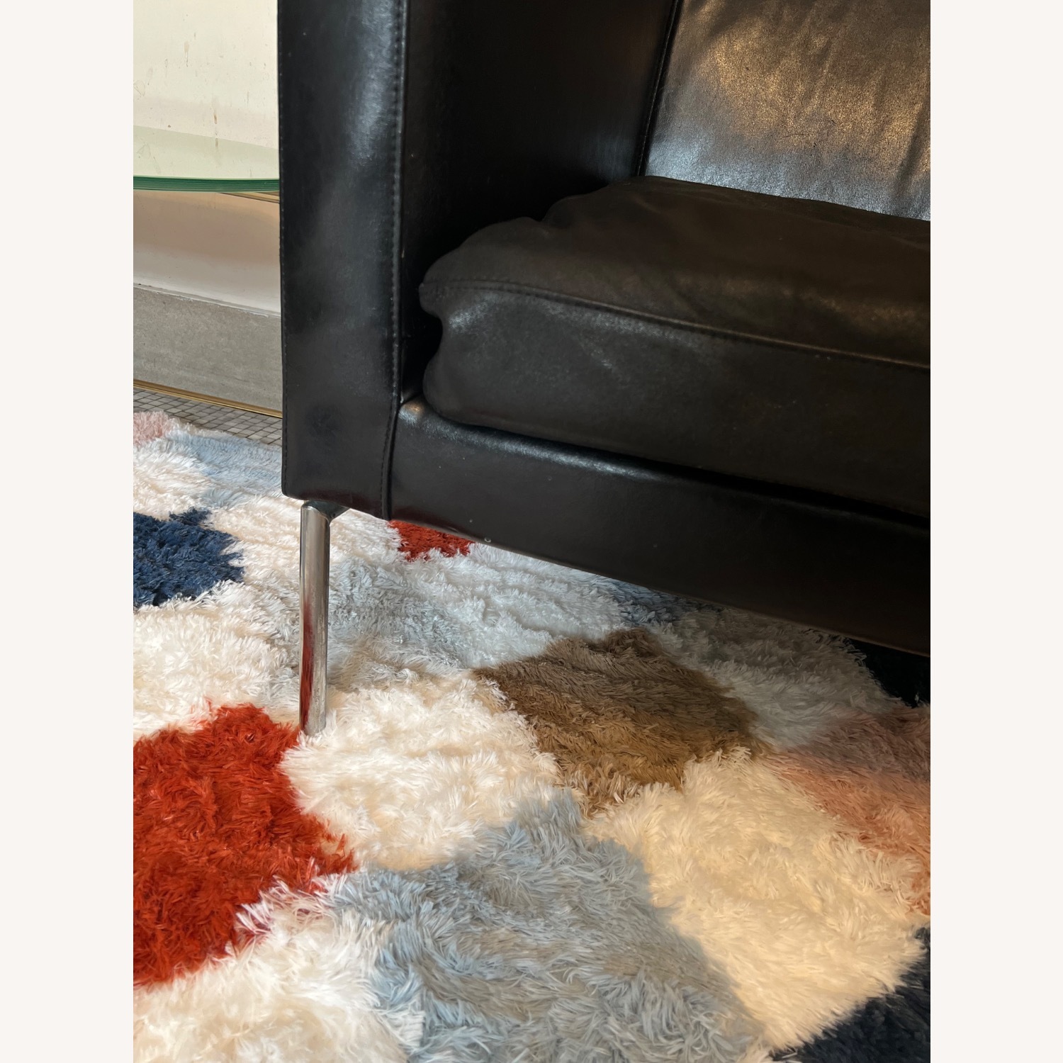 IKEA Klappsta Vintage Black Leather Armchair - image-3