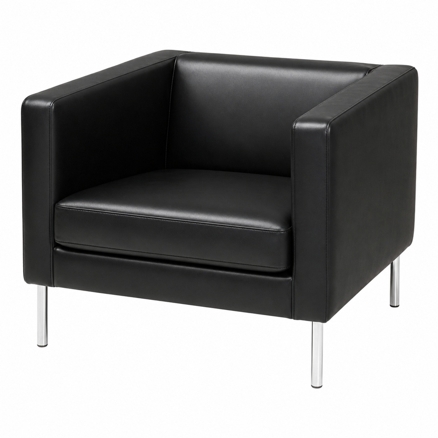 IKEA Klappsta Vintage Black Leather Armchair - image-4