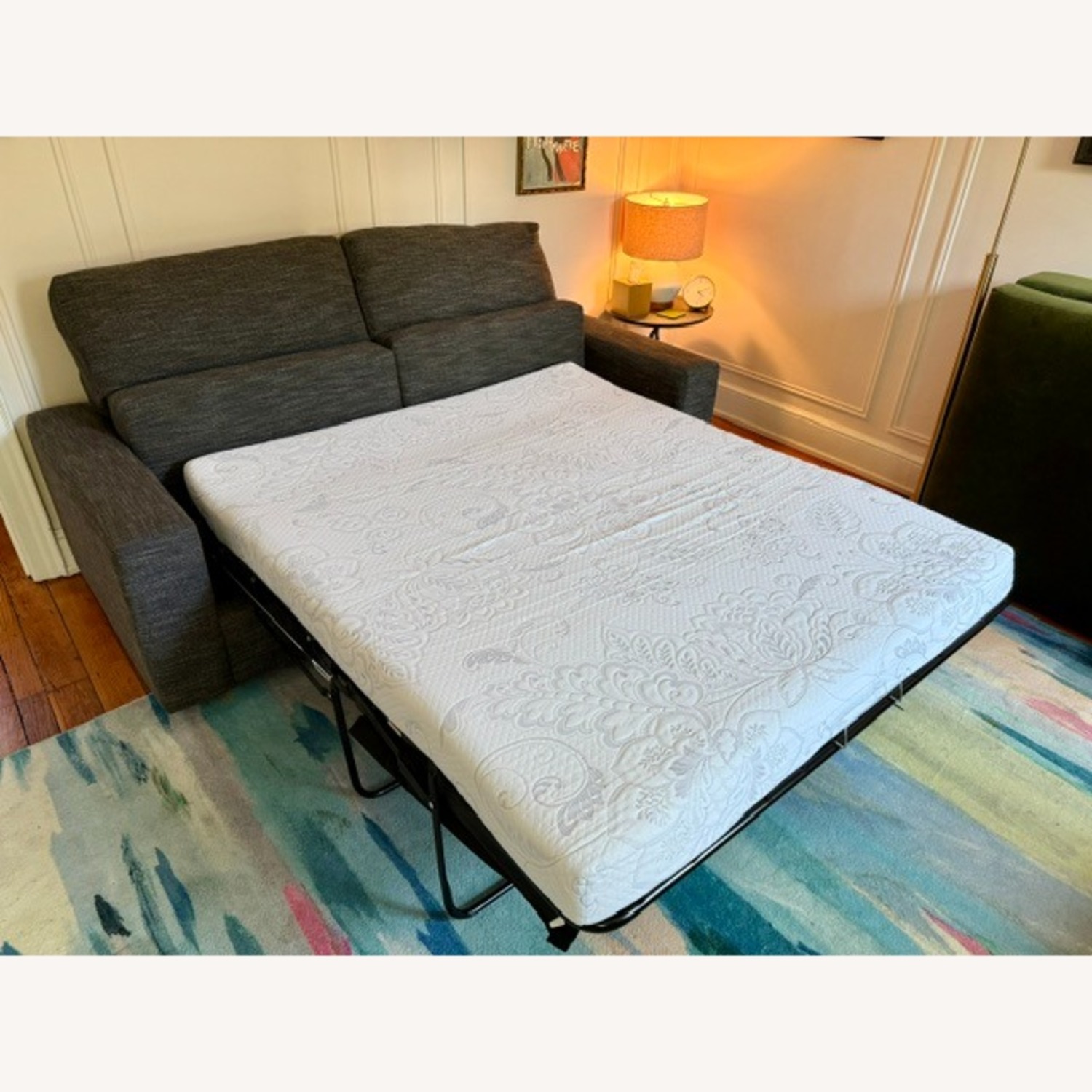 West Elm Dark Gray Tweed Queen Sleeper Sofa - image-7