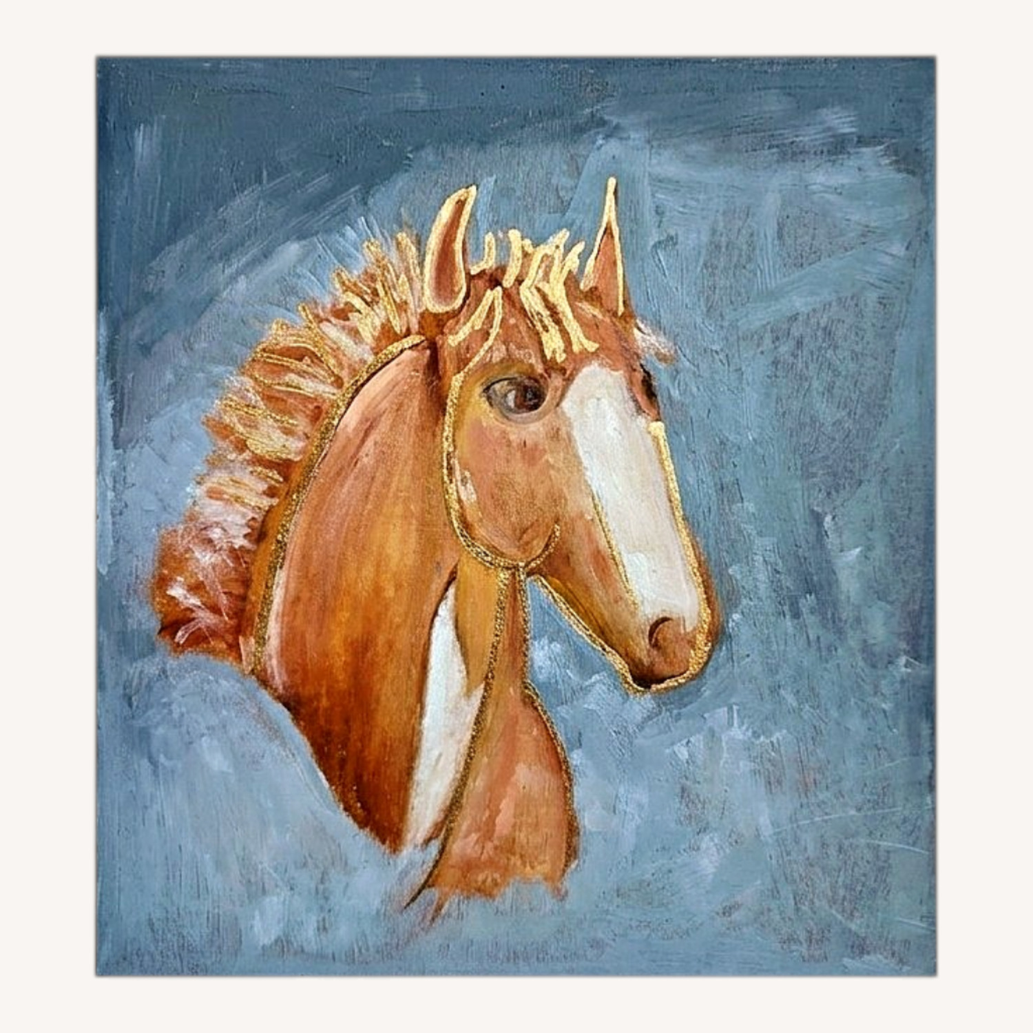 Brown Horse Head Natural Wood Wall Art - image-0