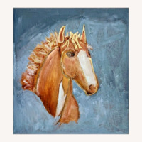 Brown Horse Head Natural Wood Wall Art