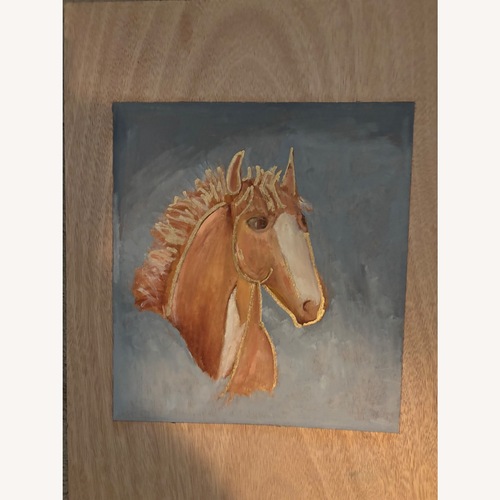 Used Brown Horse Head Natural Wood Wall Art for sale on AptDeco