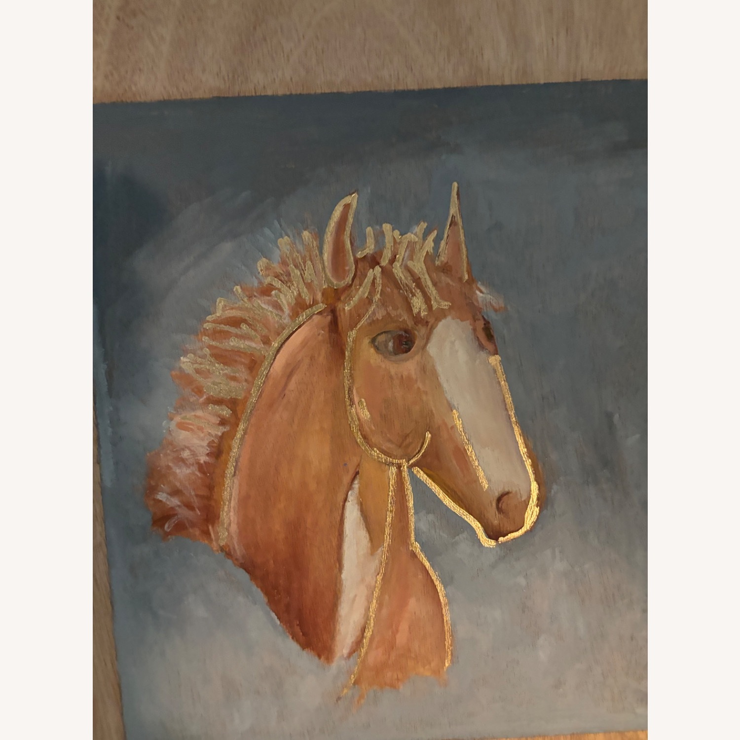 Brown Horse Head Natural Wood Wall Art - image-2
