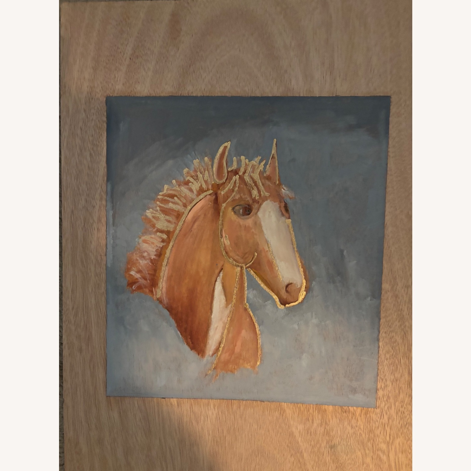 Brown Horse Head Natural Wood Wall Art - image-3