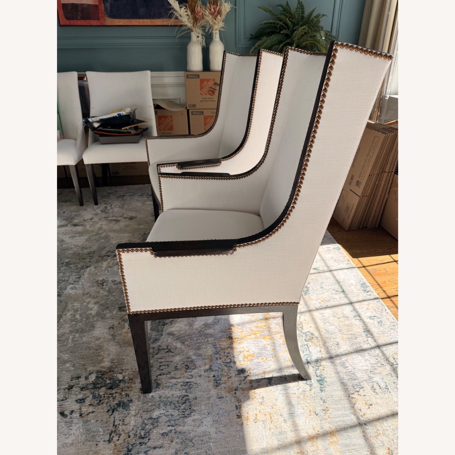 Restoration Hardware Ames Fabric Dining Armchairs - image-4