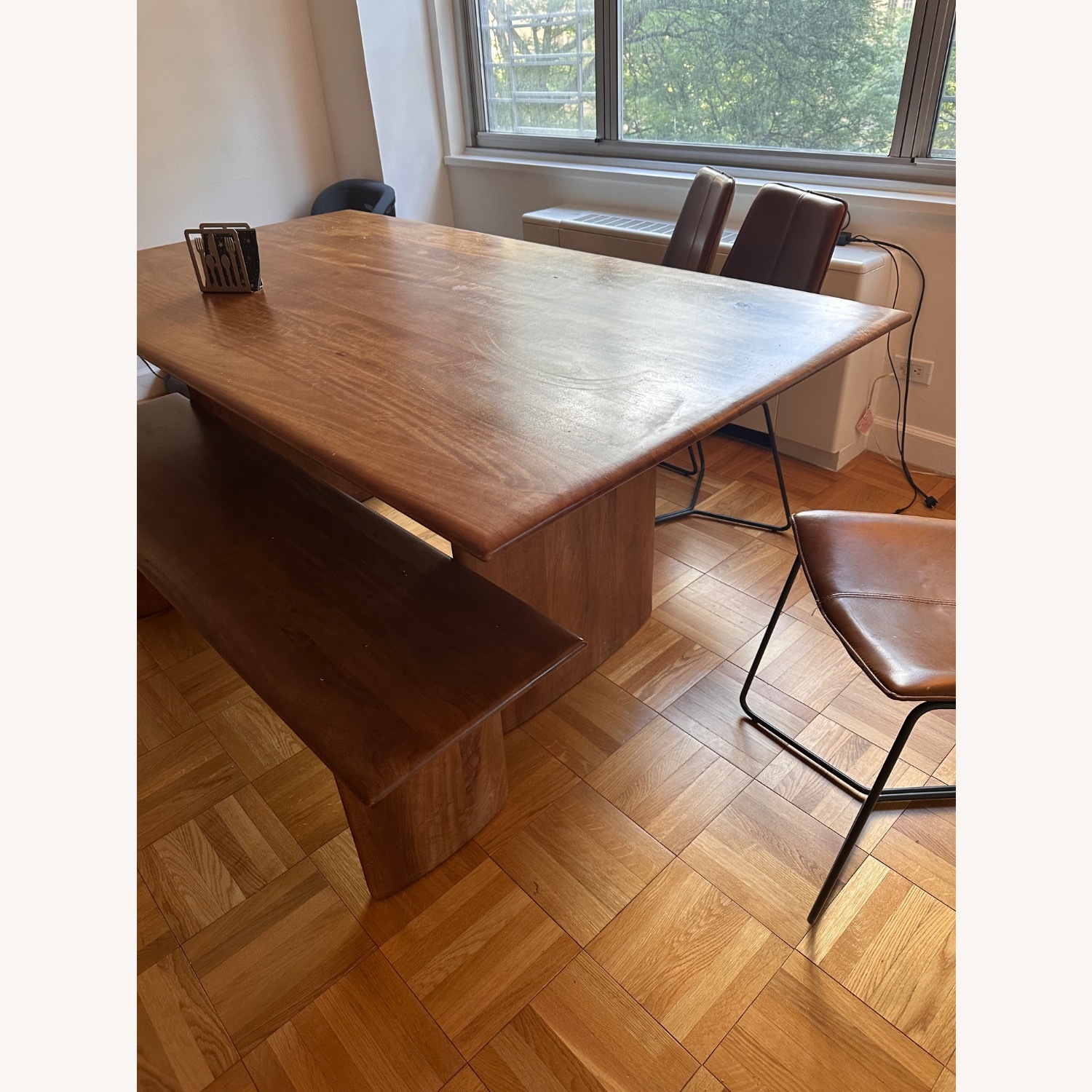 West Elm Dark Brown Dining Set with Bench  - image-3