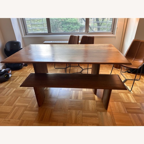 Used West Elm Dark Brown Dining Set with Bench  for sale on AptDeco