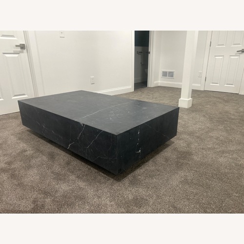 Used Restoration Hardware Marble Plinth Coffee Table  for sale on AptDeco