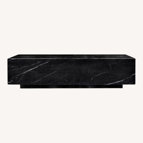 Used Restoration Hardware Marble Plinth Coffee Table for sale on AptDeco